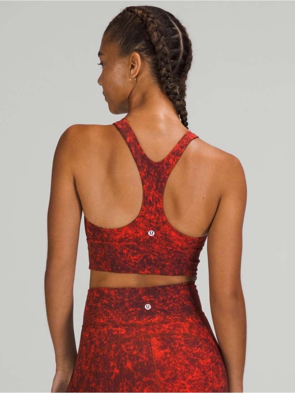 lululemon athletica Red Marbled Racerback Sports Bra
